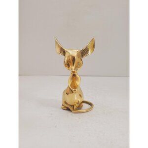 Totally Adorable Vintage Solid Brass Mouse Figurine with Big Ears | Mid Century